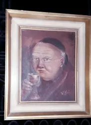 Buy Original Painting On Canvas Portrait Winston Churchill Signed • 795.86£