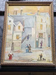 Buy Small Village Oil Painting Of London In 1717 Painted In 1968 Sign M K • 11£