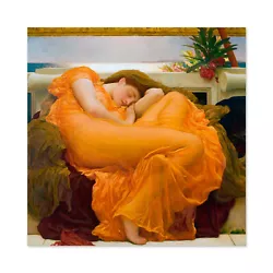 Buy Leighton Flaming June Painting Wall Art Canvas Print 24X24 In • 22.99£