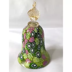 Buy Murano Millefiori Pink And Green Collectible Glass Bell Venice • 45.47£