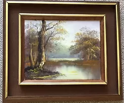 Buy Artist Kingswood Contemporary Small Framed Oil On Canvas Autumn River Scene • 12£