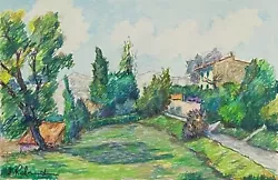 Buy Marseille - All Accates Provence Landscape Pastel Fixed 20th Signed J Roland • 61.15£