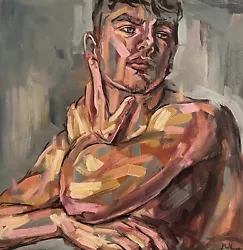 Buy Male Nude, Naked Man Painting, Gay Artwork, Homoerotic Queer Lgbtq Art 60x60x1cm • 650£