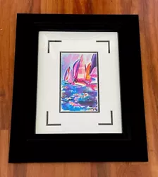 Buy Original Duaiv Watercolor   On The Ocean  Framed Painting • 567£