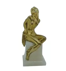 Buy Art Deco Bronze - Seated Nude On Base - Bronze Gold Plated (#15560 • 706.86£