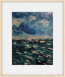Buy Hand Painted Textured Acrylic Painting On Canvas  Abstract Expressive Seascape • 5£