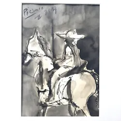 Buy Original Pablo Picasso Ink On Paper Portrait Signed, Dated 1954  & Mounted • 289£