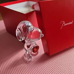 Buy Baccarat Snoopy With Heart Beautiful Figurine Rare W/BOX Used • 260.57£