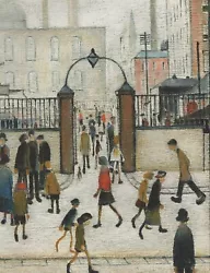 Buy Ls Lowry Picture At The Mill Gate 1945 Detail Splendid Mounted  Print Not Framed • 15£