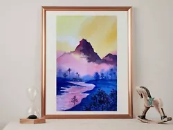 Buy Mountain View | Original Hand Painted | Watercolour Painting | Landscape | A5 • 30£