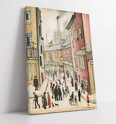 Buy An Old Street CANVAS WALL ART PICTURE PRINT PAINTING FRAMED Ls Lowry Style • 64.99£
