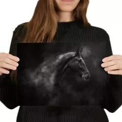 Buy A4 BW - Stallion Horse Painting Art Poster 29.7X21cm280gsm #36614 • 3.99£