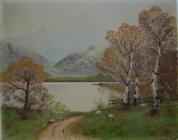 Buy Fine Original Antique Art Signed Primitive Landscape Oil Painting • 62.32£