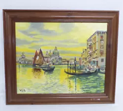 Buy Art Painting Victor Lawrence Venice Italy Framed Seascape Boats Ships Water • 19.99£