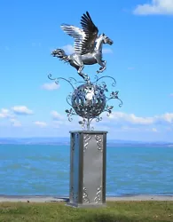 Buy Large Pegasus Horse Garden Park Sculpture On Column Stainless Height 286 CM Wow • 3,423.71£