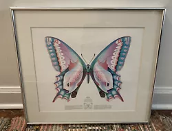 Buy Vintage 1974 Richard A. Colborn Pisces Butterfly Print Framed In Silver RARE • 124.32£