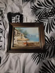 Buy Vintage Painting Boat And Mountain Signed But Can't Read It • 30£