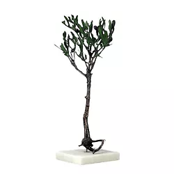 Buy Decorative Real Olive Tree Handmade Of Brass On White Marble Base • 137.50£
