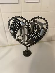 Buy Scrap Metal Folk Art Sculpture Heart Shaped Auto Parts & Tools Hand Welded 8.75” • 49.86£