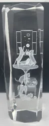 Buy Crystal Glass Obelisk W/ Laser 3-D Etching: Playful Cats • 17.95£