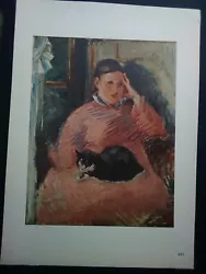 Buy MANET Édouard Rare Print Printed In France 1950 Woman In Chair With Cat Painting • 40£