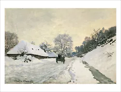 Buy Monet The Cart Snow Fine Art Giclee Print Poster Gallery Wall Art WITH BORDER • 21£