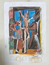 Buy Pablo Picasso Painting On Paper (handmade) Signed And Stamped Mixed Media • 61.93£