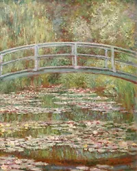 Buy Claude Monet Bridge Over A Pond Of Water Lilies CANVAS PICTURE PRINT WALL ART • 17.95£