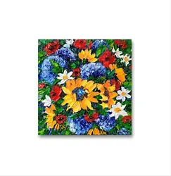 Buy Flowers Painting Original Art Impressionism Oil On Mini Canvas By Natali Sasina • 173.98£