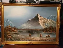 Buy Signed Framed Oil Painting Of A Mountain Scene By Lockwood • 200£