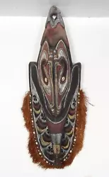 Buy African Or Oceanic Objects, Red And Black Mask With Grass Beard (13), Hand-Carve • 1,753.40£