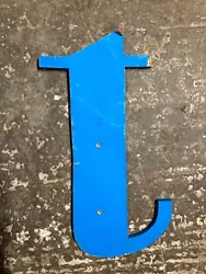 Buy Blue Hand Painted Wooden Letter 't' Cut Out • 3£