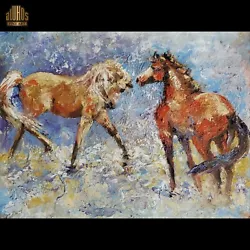 Buy ANDRE DLUHOS Horses Equine Stallions Mares Animals Original Art Oil Painting • 344.92£