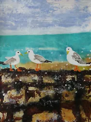 Buy 'SEAGULLS ON A WALL' . ORIGINAL PAINTING.  (Not A Print) • 5£