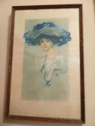 Buy Original Watercolor And Pastel Lady In Hat Signed Norman Mingo, 1911 • 1,487.37£