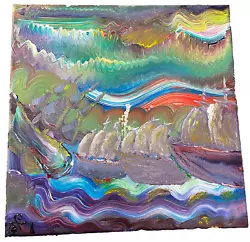 Buy ART Acrylic Painting ORIGINAL Oil  SIGNED FT Art 12 X 12 Canvas Seascape Storm 5 • 101.13£
