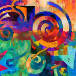 Buy Colorful Abstract Geometric Design Spirals Shapes Curves Painting Poster Print • 25.51£