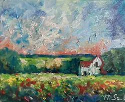 Buy Landscape Oil Painting Canvas Impressionism Collectable COA Sunset Ops • 29.05£