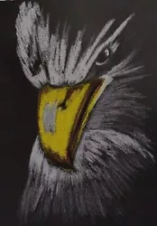 Buy Original Painting Picture Dry Pastel Paper Eagle  5.5×7.5  • 5.79£