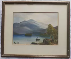Buy Vintage 1925 Framed Original Watercolour  Scottish Loch  -  Signed KB Arrington • 39.99£