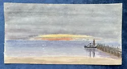 Buy Antique Watercolour Painting - Beach At Sunrise, George Chance, C.1880 • 5£
