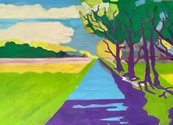 Buy “Canal In Summer” An Original Modern Art Painting By Suffolk Artist. • 4.99£