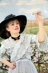 Buy Woman At The Park, 1876 Watercolor Signed Edward Killingworth Johnson BRITISH • 17,324.88£