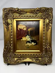 Buy Four Cats Hanging Out 17x16 Oil Painting • 168.52£