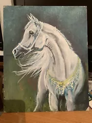 Buy White Horse Arabian  Equine,oil On Canvas • 86£