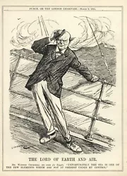 Buy 1921 WINSTON CHURCHIL Political Cartoon Satire - MINISTER OF AIR - Seasick - • 15.07£