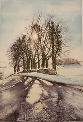 Buy Cotswold Winter Scene Near Cirencester Signed Ltd Edition Watercolour Print • 25£