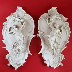 Buy Meissen Style Marble Cherub Wall Plaques - Made In England • 120£