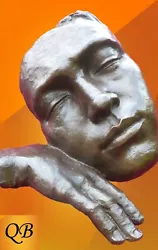 Buy Art Deco Bronze Figurine Sculpture Statue Hot Cast Dream Face Mask Modern Figure • 234.95£