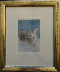 Buy David M. Martin (Scottish 1922-2018)  Cat Portrait, Original Signed Watercolour • 150£